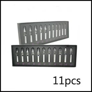 11 Pcs Double arc Tattoo Stainless Steel Tips
