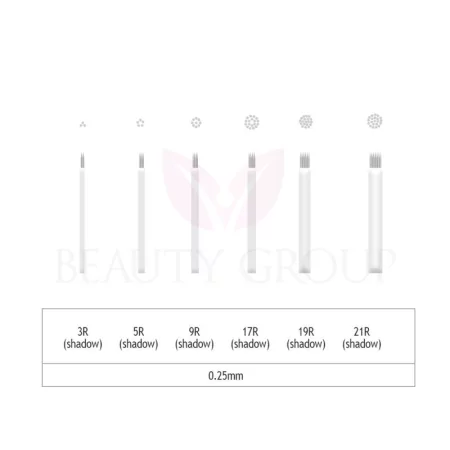 Microblading 3-5-9-17-19-21 R Shadow needle- 0,25mm (1 pcs.)