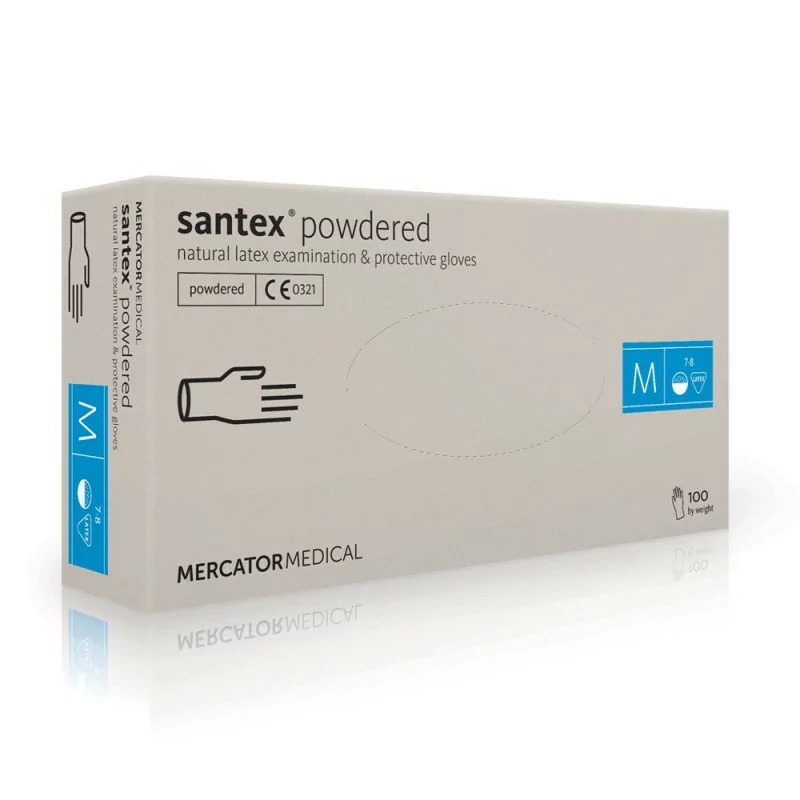 Santex Powdered latex protective gloves (M)