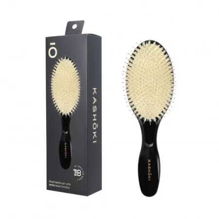 Kashoki Oval Hair Brush With White Boar Bristles