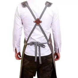 Canvas Apron With Leather Pockets