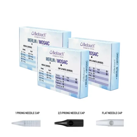 Biotouch Mosaic Machine 1 2/3 Prong and FLAT Needles caps 1pcs