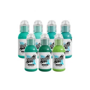 World Famous Limitless Ink Line Turquoise And Green Shade Pigments