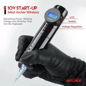 Mast Archer bezvadu tetovēšanas mašīnas pildspalva ar 3,5 mm gājienu (balta)