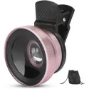 Mobile Phone Wide Angle And Macro Camera Lens (Pink)