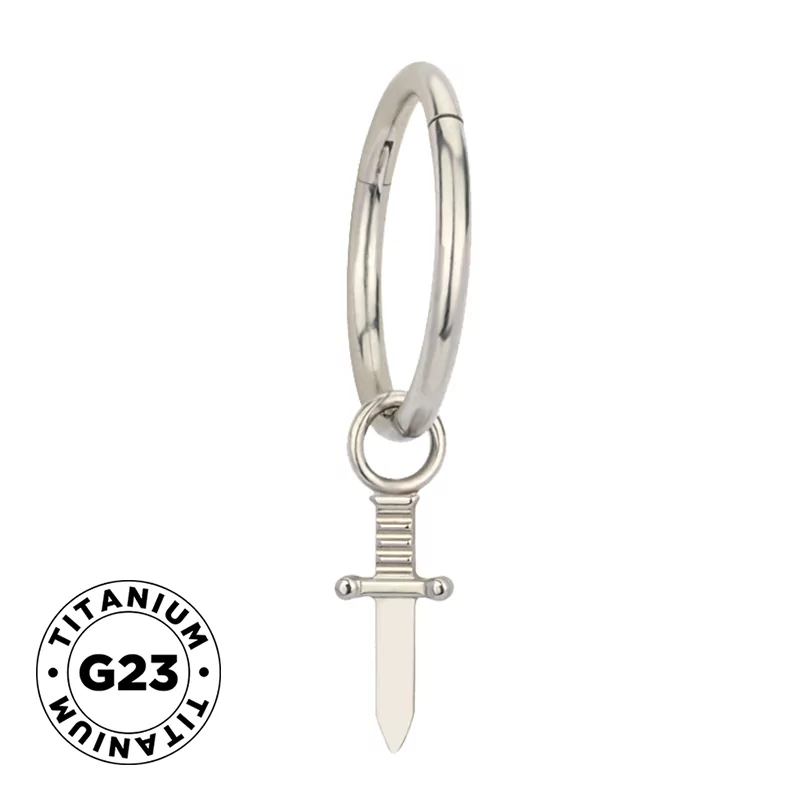 Tитановая Cерьга Sword Dangle