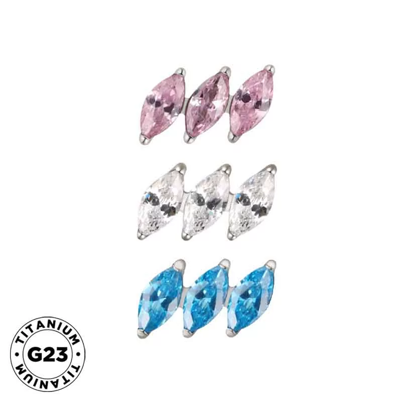 Titanium Ring Diagonal Marquise