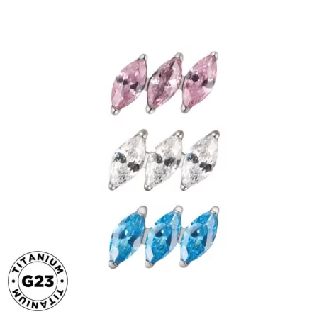 Титановая Cерьга Diagonal Marquise