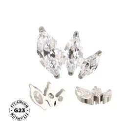 Titanium ring Arranged Marquise