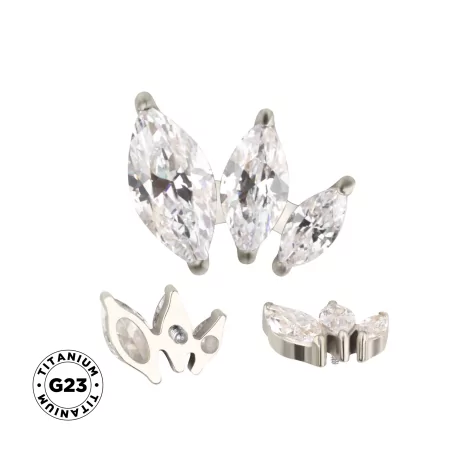 Titanium ring Arranged Marquise