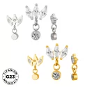 Титановая Cерьга Marquise Bezel