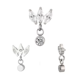 Титановая Cерьга Marquise Bezel