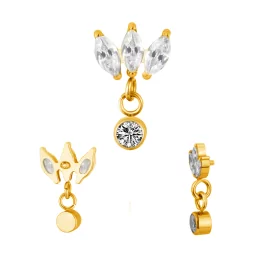 Титановая Cерьга Marquise Bezel