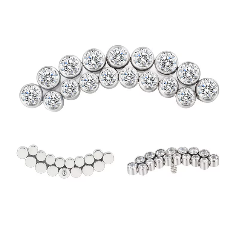 Tитановая Cерьга Curved Line Bezel