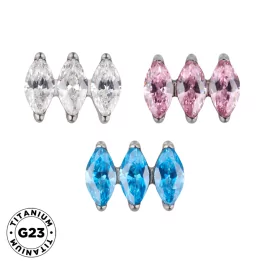 Титановая Cерьга Parallel Marquise
