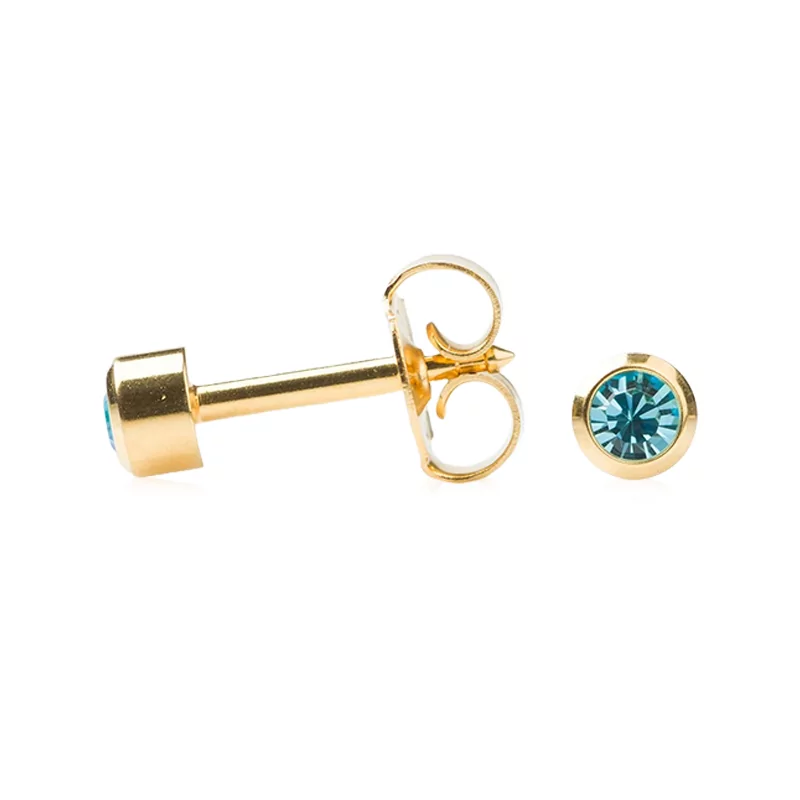 Studex March Aquamarine Bezel Auskars