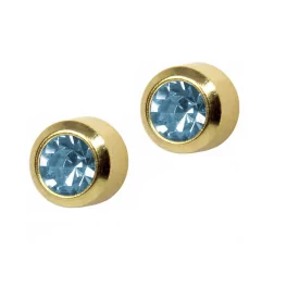 Studex March Aquamarine Bezel Auskars