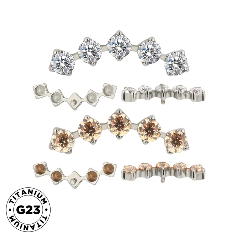 Titanium Ring Tips 5 Prong Zirconia Bezel