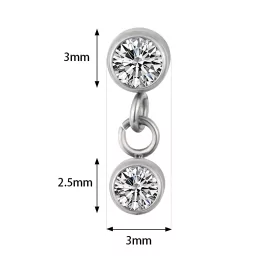Титановая Cерьга Twin Bezel