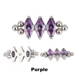 Titāna Auskaru Uzgaļi Tri Bead Bezel