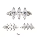 Tитановые наконечники для сережек Tri Bead Bezel Tитановые наконечники для сережек Tri Bead Bezel