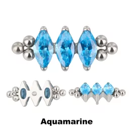 Tитановые наконечники для сережек Tri Bead Bezel