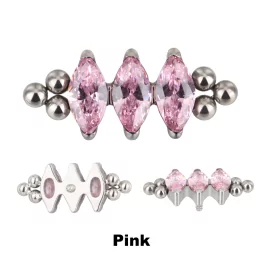 Titāna Auskaru Uzgaļi Tri Bead Bezel