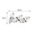Titāna Auskaru Uzgaļi 3 Prong Curved Fan