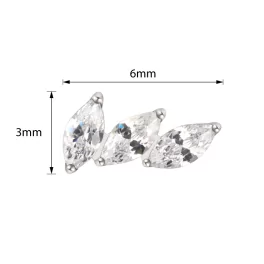 Титановые наконечники для сережек 3 Prong Curved Fan
