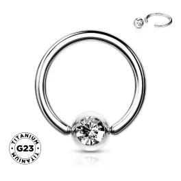 Titanium ring Spike Dangle