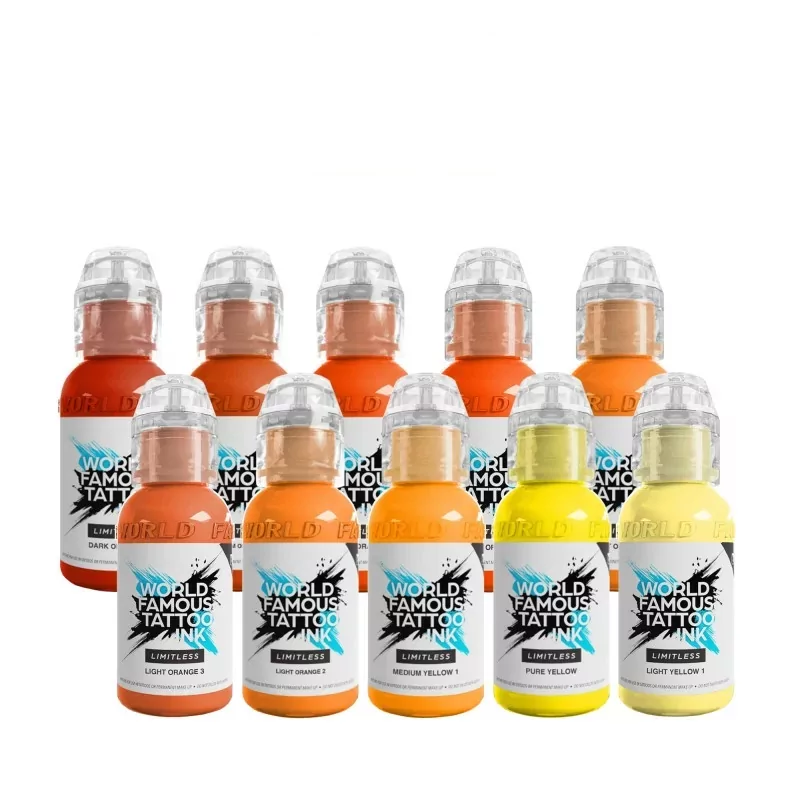 Пигменты Oранжевый и желтый оттенka от World Famous Ink Limitless (30ml)