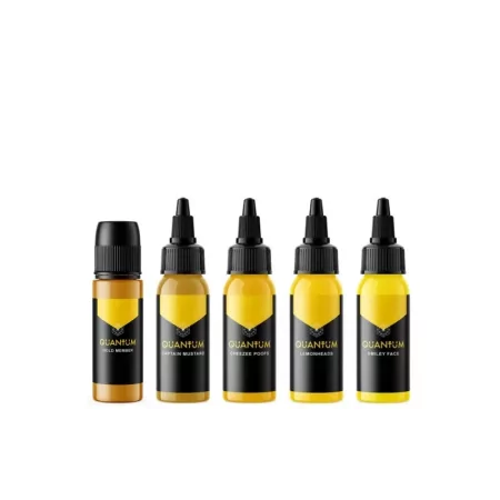 Quantum Tattoo Gold Label Dzelteno nokrāsu pigmenti (30ml) REACH Approved