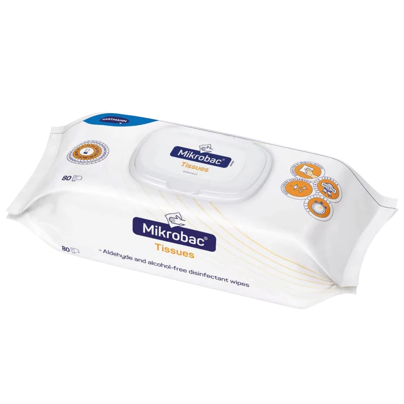 Surface disinfection wipes without alcohol, Mikrobac Tissues (18 x 20 cm)