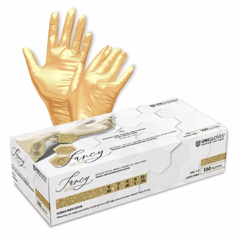 UNIGLOVES Fancy Nitrila Cimdi Zelts (100gab)