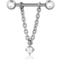 Krūtsgala Pīrsinga Auskars Zirconia Chain