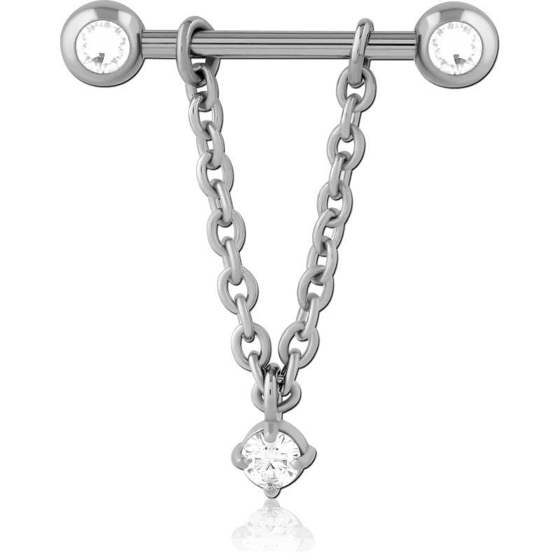 Krūtsgala Pīrsinga Auskars Zirconia Chain