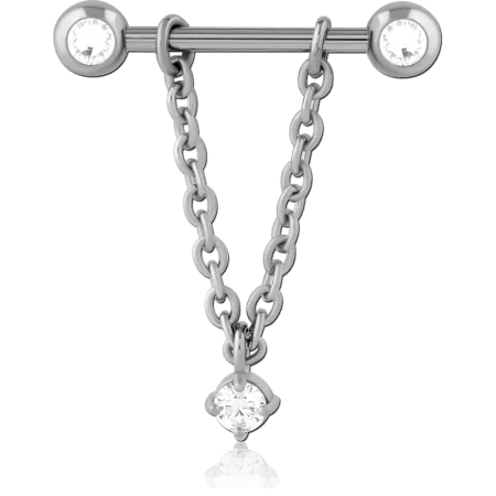Krūtsgala Pīrsinga Auskars Zirconia Chain