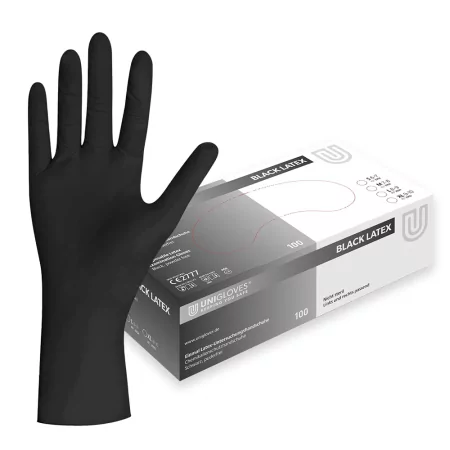 Unigloves Black Latex Gloves