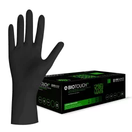 Unigloves Bio Touch Black Nitrile Biodegradable Gloves (L)