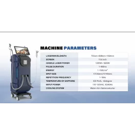 Diode Laser Hair Removal Machine with Two Handles + Skin Analysis (Dark blue, White)