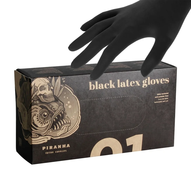 Piranha Black Latex Cimdi (100gab) Piranha Black Latex Cimdi (100gab)