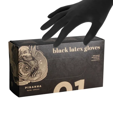 Piranha Black Latex Cimdi (100gab) Piranha Black Latex Cimdi (100gab)
